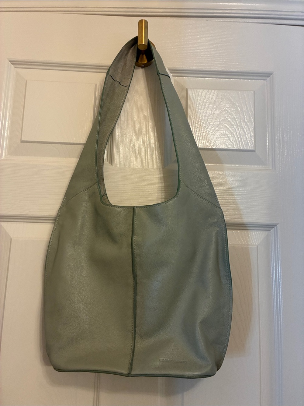 Lucky Brand Sage Green Leather Hobo Shoulder Bag